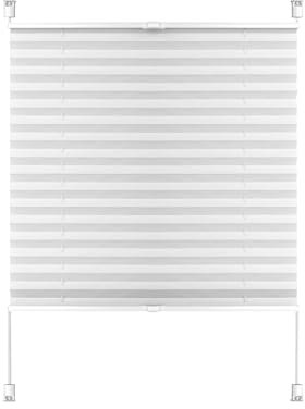 Plisseerollo Plisses Plisse, 85 x 220 cm Sicht- und Sonnenschutz, Rollos für Fenster & Tür inkl. Plissee Klebeplatte 4 Stück, für Fenster & Tür ohne Bohren, Weiß