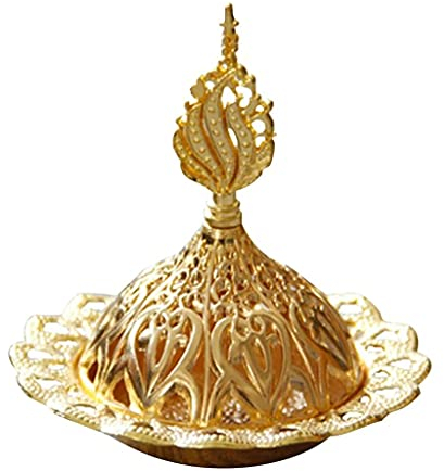 Metall-Räuchergefäß, hohler Goldener Turm, Ölbrenner im arabischen Stil, Räuchergefäßhalter, dekorativer Räucherstäbchenhalter