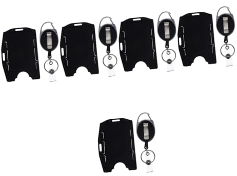 Operitacx 5stücke Id Card Sleeve Reusable Badge Protector Mit Zwei Kartenfächern Für Vertikale Und Horizontale Nutzung Wasserfestes Material Für Zuverlässigen Schutz Von Ausweisen Und