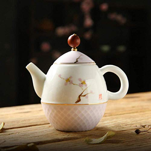 sjdoPulse Teteras Tetera De Porcelana Blanca Juego De Té Tetera De Cerámica Vintage Tetera
