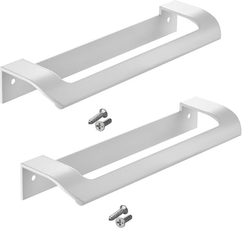 SOTECH 2 Stück Möbelgriff LYS BA 160 mm weiß matt für Schränke, Schubladen & Falttüren