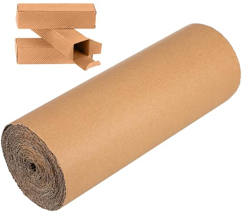 STOBOK Wellpappenrolle 12 x 197 Zoll Einseitig Polsterndes Bastelmaterial Kartonpapier Verpackungsschutz Versandlagerung