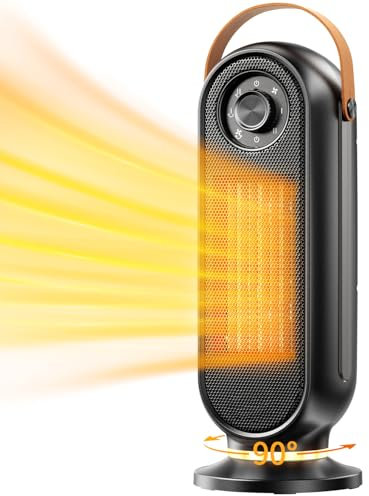 Space Heater Black Raumheizungen FüR Den Innenbereich, Tragbare Elektrische Heizung FüR Das BüRo, 1500w Schnelle Heizung Raumheizung Mit Thermostat, Ultra-Leise Heizung FüR Schlafzimmer Schwarz