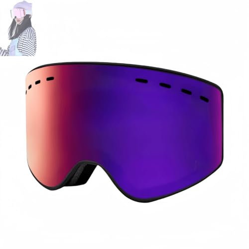 pykaaiiu Motocross-Brille, Cross-Brille, hochwertige Motorradbrille, Offroad-Renn-Fahrbrille, Antibeschlag-UV-Schutzbrille(Pflaume)