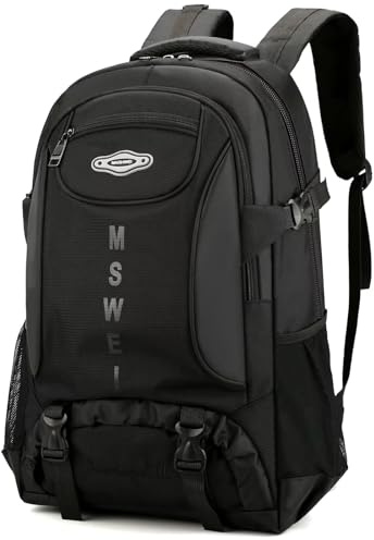 Ezmina 65L/85L Hiking Backpack Large Rucksack for Men and Women Black Camping Backpack Waterproof Hiking Daypack Trekking Bag for Travelling Touring Climbing Outdoor Sport