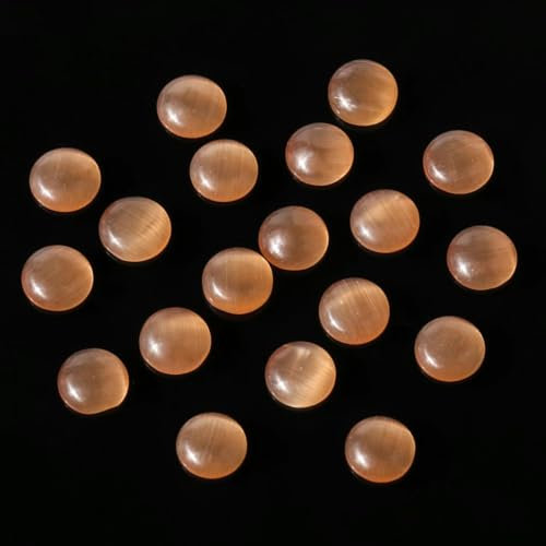 Katzenauge-Cabochons mit flacher Rückseite aus Kunstharz in verschiedenen Farben für DIY-Ringe, Ohrringe, Armbänder, Schmuckzubehör, Großhandelsbedarf, orange, 4,0 mm, 50 Stück