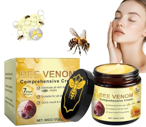 Veleno d'api, crema per veleno d'api, crema per la cura della pelle, crema professionale per la riparazione del veleno d'api, riduce le imperfezioni visibili e leviga la pelle 60 g