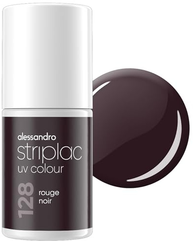 alessandro Striplac Peel-Off UV Gel Nagellack, Rouge Noir, 6,5ml | Hochpigmentierter UV Gel Nagellack, bis zu 15 Tage Halt, kratzfest, acetonfrei & abziehbar, HEMA-frei & vegan