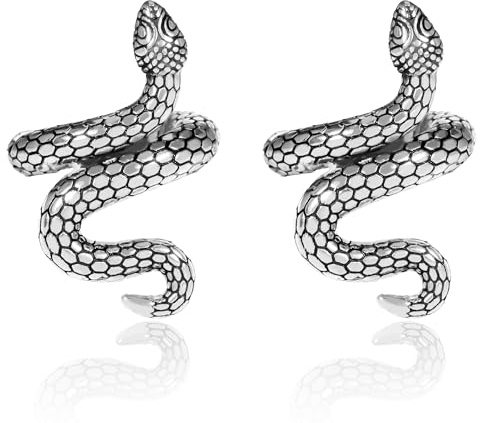 Vankula Orecchio Pesi Orecchino Flesh tunnel Ear Weights Hangers Serpente Acciaio Inossidabile per Uomo Donna Orecchino Piercing Allungato Gioielli 3 mm, Metallo