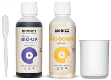 Easy Act Bio-Bizz pH Minus & pH Plus 500 ml – Organischer pH-Regler für Pflanzen – pH-Wert senken & erhöhen – 100% natürlich – für Erde, Hydroponik & biologischen Anbau – je 0,5L Flasche