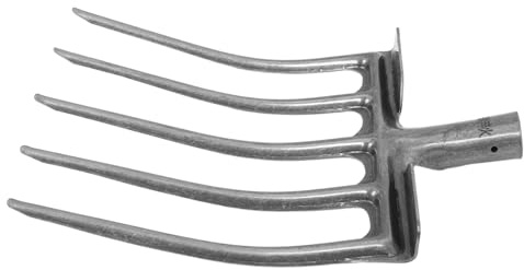 Happyyami Forca in Acciaio Multidente per Uso Agricolo, Testa Forca 5 Denti per Rivoltare e Allentare Terreno, Utensile Manuale Resistente per Giardinaggio e Cura del Prato