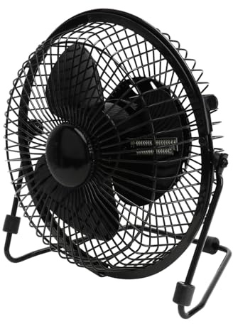 Veemoon dell'orologio USB Orologio digitale Piccolo ventilatore Fan raffreddamento della scrivania personale lampeggiante a LED portatile Nero