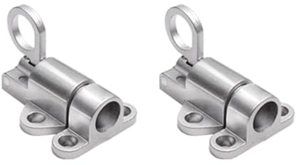 Paquete de 2 pernos automáticos para puerta, pestillo de aleación de aluminio para ventana, puerta, armario, puerta de madera, armario (plateado)