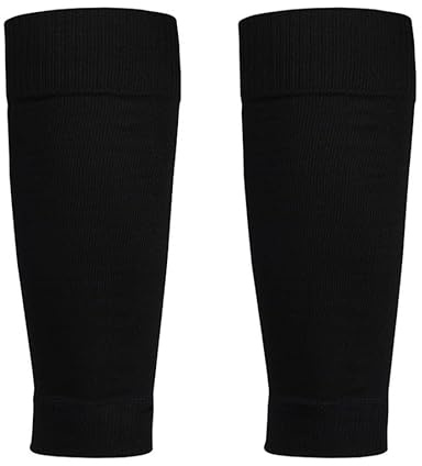 3 Paar Fußball Stutzen Kinder,Elastisch Fußball Sleeves Tubes Sportsocken, Atmungsaktive Trainingssocken für Kinder Jungen Radfahren Laufen Basketball Stutzen, Schwarz