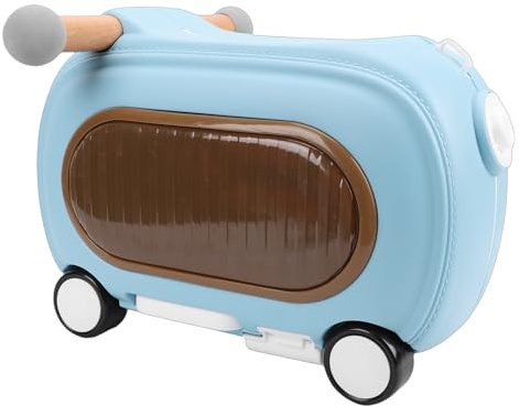 EMUKOEP Åkbar Småbarnsbagage, 20 Liters Handbagage med Hjul, Tålig Rullväska för Barn, Perfekt för Familjeresor, Roligt åkbagage för Småbarn (Blå)