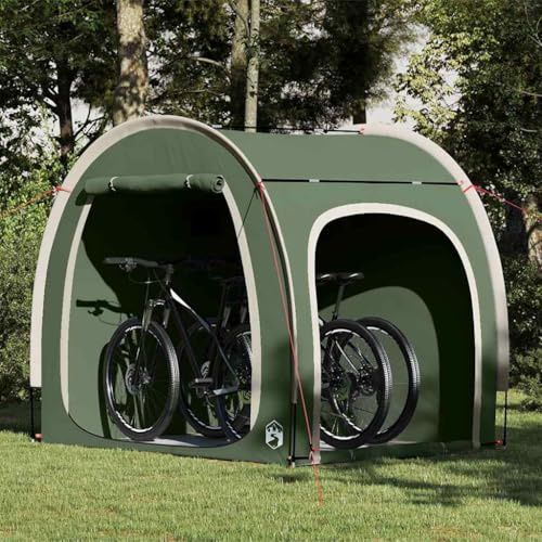 Fahrradgarage mit Dach, Grün, 218x156x180 cm, wasserabweisendes Polyester, faltbar, windresistent, mit Tragetasche