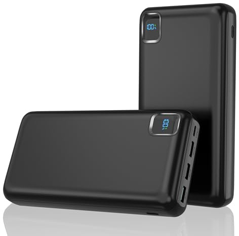 PowerBank 50000 mAh di grande capacità – Ricarica rapida batteria esterna, USB C 4 uscite e 2 ingressi display LED, compatibile con iPhone Tablet Android ecc