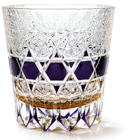 Bicchiere da whisky stile Edo Tokyo Kiriko – Bicchiere da whisky in cristallo tagliato a mano 250 ml, design giapponese elegante per bourbon, scotch e cocktail – ZIYINSHI