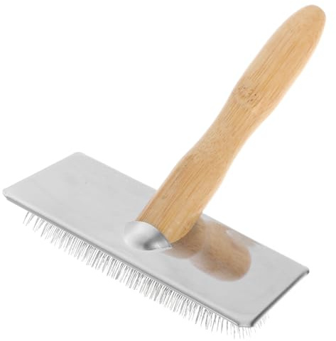 Brosse à Carder la Laine en Bois et Fer, pour Feutrage Manuel | Outil de Cardage Robuste, Confort en Main, Projets D’Artisanat, Toilettage des Animaux, Vêtements Lainés