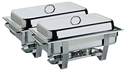 Genware NEV-11389TWIN Economy Chafing Dish, Twin Pack, 1/1