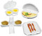 Mantraraj 4 Pcs Microwave Cookware Cooker Set Cooker Rack Omelette Pan Potato Baker Double Egg Poacher Maker Bacon Tray