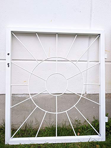 Garden Gate Complete Set Including Posts and Fixings, Galvanised Metal + Spray Paint Handmade, Length 87.5 cm Height 106 cm