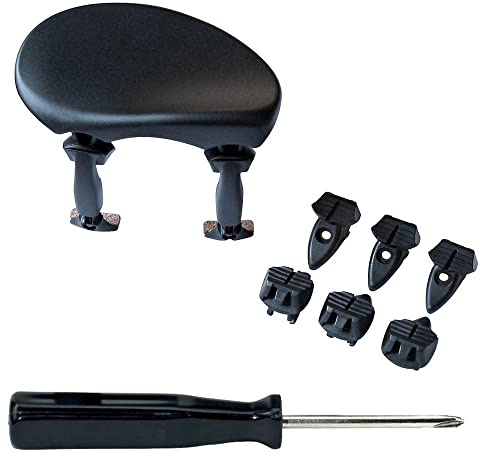 Wittner Chinrest Augsburg, centre-mounted chinrest Viola, high-tech plastic, height and tilt adjustable, easy to adjust, with screwdriver, black, Made in Germany, 257131