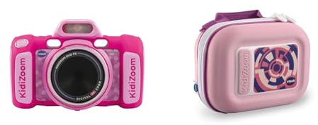 VTech KidiZoom Duo FX Kids Camera with Colour Screen, 8MP, Photos, Selfies & Videos, AR Filters & Kidizoom Camera Case, Portable Hard Case