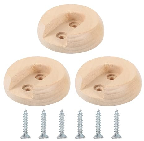 QUARKZMAN 6Stk Holz Gardinenstange Halterung Garderoben Halterungen End Träger Gardinenstangen Halter Buchsen mit Schrauben für 20mm Kleiderstangen