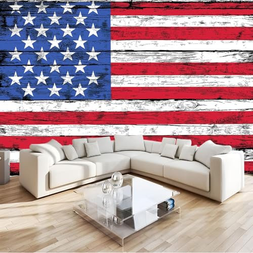 Rojo Papel Pintado Mural bandera rayada retra Papel Tapiz Fotográfico Sala De Estar Bar Tv Fondo Decoración Papeles Pintados Tejido No Tejido Murales 200x140 cm