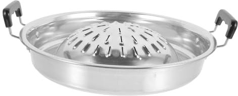 Ciieeo Korean BBQ Grill Pan Metal Barbecue Pan BBQ Grilling Tray Multi-Function for Household and Picnic Supplies