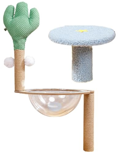 Torre rascadora, árbol rascador para gatos de habitación, centro de actividad para gatos cactus, casa de juegos interactiva, soporte de escalada para gatos extraíble con espacio, rascadores, bolas