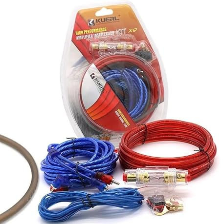 Kit de câblage pour amplificateur haute performance de calibre 10 1200 W – Kit d'installation complet pour caisson de basses audio et amplificateur avec câble d'alimentation pré-terminé, double