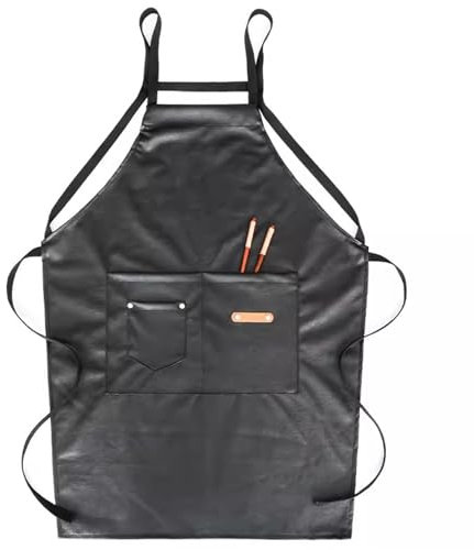 TLMDXTEU Delantales para Herramientas Delantal Mujer Hogar Cocina Tienda De Té Ropa De Trabajo Impermeable Hombre Para Jardinería y Bricolaje(Schwarz)