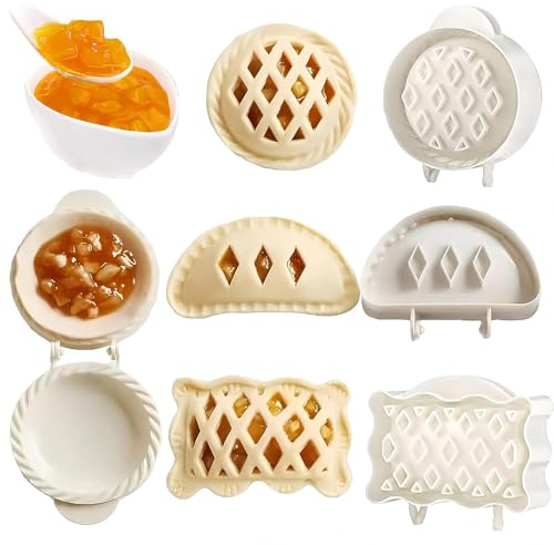 3Pcs Mini Pie Moulds for Baking, Christmas Hand Pie Moulds Set with Round, Heart & Star Shapes, Easy Dough Press for Pastries, Cookies and Mini Apple Pies
