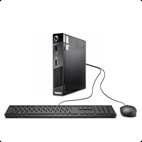 Lenovo ThinkCentre M93/M93P Mini ordinateur de bureau Intel Core i5-4570, 8 Go de RAM, SSD 120 Go, WiFi, Bluetooth, clavier QWERTY américain, Windows 11 Pro (reconditionné)