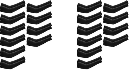 Deechate 20 Pares de Mangas de Brazo de RefrigeracióN Mangas Calentadoras de ProteccióN UV para Hombres y Mujeres, para Correr, Ciclismo, Senderismo, Golf, Negro