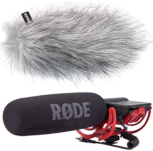 Rode Videomic Rycote Microphone directionnel + bonnette en fourrure Keepdrum WS-WH