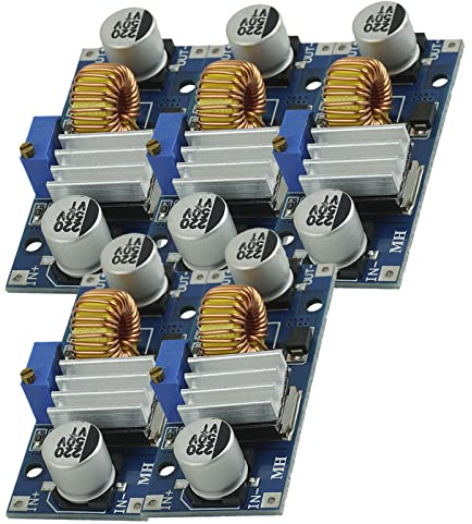 AZDelivery 5 x Spänningsomvandlare 5A 8-36V till 1,25-32V XL4015 kompatibel med Arduino inklusive en E-Book!