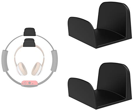 sciuU Wandhalterung für Kopfhörer, [2 Stück] Mehrzweck Halter, Selbstklebende 3M Kleiderbügel, Universal Hook Zubehör für/Headphones/Fitness Ring-Con/Pilates/Hoop, Schwarz