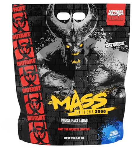 MUTANT Mass Extreme 2500 Gainer | Molkenproteinpulver | Aufbau von Muskelmasse und Kraft | Hochkonzentrierte, reine Kalorien | 5450 g | Vanilleeis