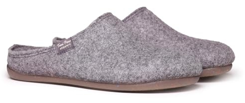 Zapatilla tipo zueco para mujer en fieltro reciclado - MONA-FR - GRIS - 38