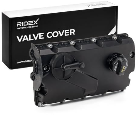 RIDEX 977C0028 Tapa de balancines con junta de cubierta de válvula con válvula de ventilación con tapa de cierre Compatible con SKODA Fabia II Combi 545