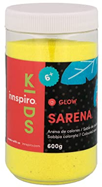INNSPIRO Sabbia colorata fosforescente gialla 600 gr per decorazione e artigianato