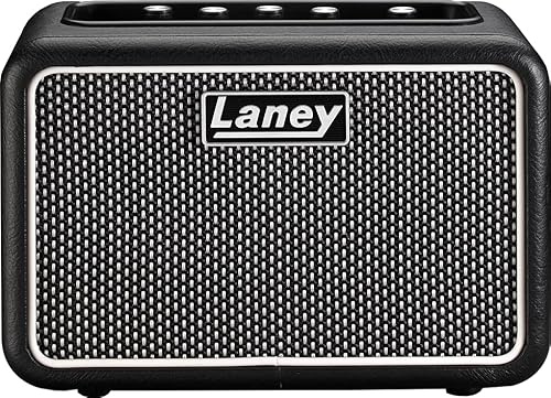Laney Mini-STB-Superg-2 6W Bluetooth Battery Powered Guitar Amp-Compact Amp mit sauberen/Laufwerkskanälen, Verzögerung, LSI-Smartphone-Eingabe, Aux-In, Kopfhörerout