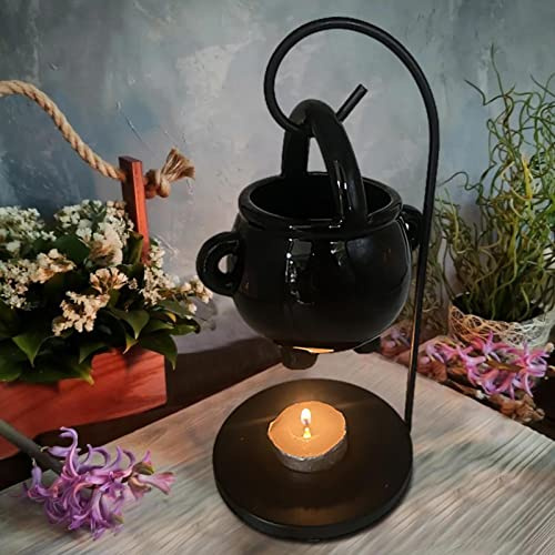 Hervidor colgante quemador de cera, luz aromática, portavelas aromáticas, farolillos retro, lámpara de aroma para cera aromática, adornos de Halloween, decoración de meditación, vela de té