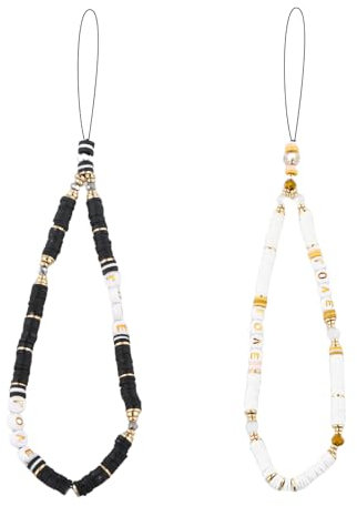 Focenat 2 pièces Chaîne de Téléphone Portable, Lanière de Téléphone Universelle, Dragonne de Téléphone de Bohème, Charme de Téléphone pour Tablette, Telephone, Porte-Clés, Caméra, Cartes d'Identité