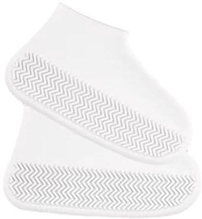 TianChgWei One Pair Wear-Resistant Silicone Shoe Covers Durable Non-Slip Overshoes Rain Shoe Convenient White Rainproof Shoe Covers for Keeping Shoes Dry