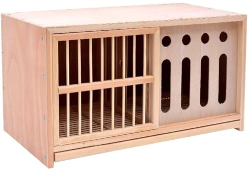 Großer Taubenkäfig, Vogelkäfig Aus Massivholz Mit Schiebetür, Taubennistkasten Für Draußen Mit Lichtundurchlässiger Tür, Herausnehmbares Tablett(35.4IN*1)