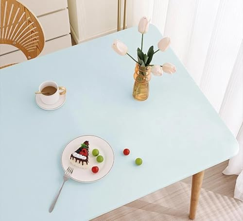 YHXAIQ Mantel Elástico Ajustable Impermeable - Borde Elástico con Correas Envolventes, Cuero/PU para Mesa Rectangular Interior/Exterior Cocina Jardín(Green,90 X 160 cm)
